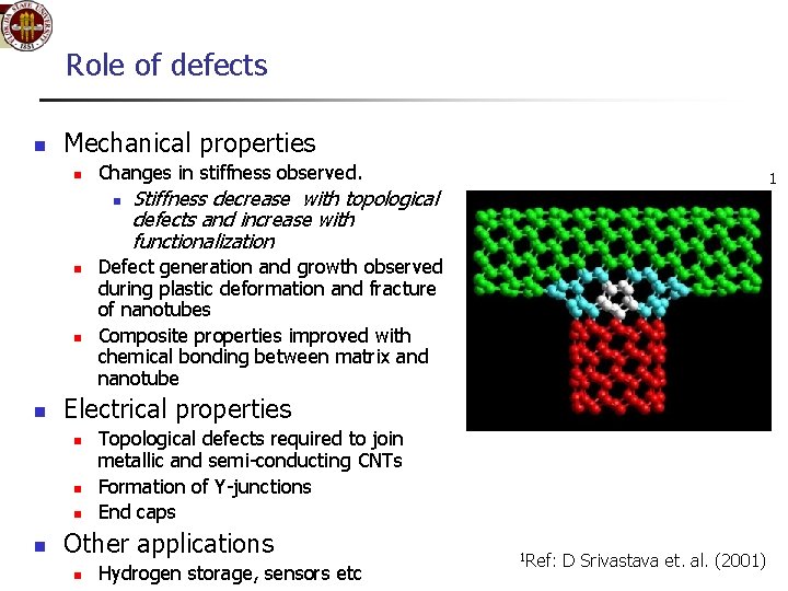 Mechanics of defects in Carbon nanotubes S Namilae