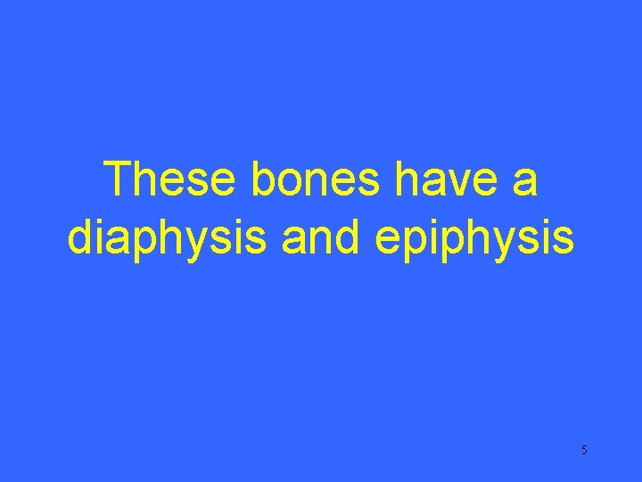 These bones have a diaphysis and epiphysis 5 