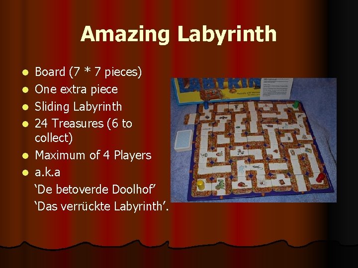 Amazing Labyrinth l l l Board (7 * 7 pieces) One extra piece Sliding