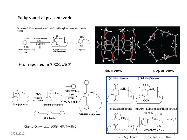 Background of present work……. First reported in 2008, JACS Side view 2/25/2011 upper view