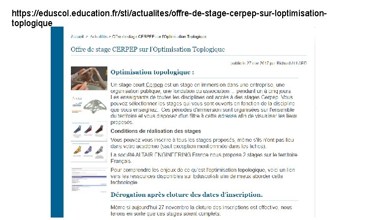 https: //eduscol. education. fr/sti/actualites/offre-de-stage-cerpep-sur-loptimisationtoplogique 