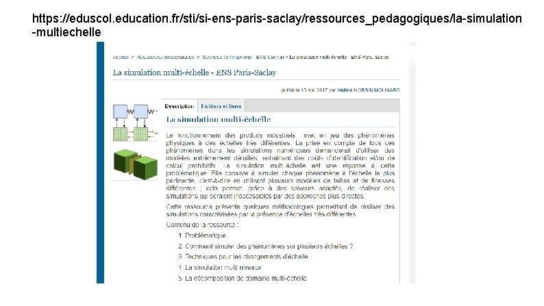 https: //eduscol. education. fr/sti/si-ens-paris-saclay/ressources_pedagogiques/la-simulation -multiechelle 