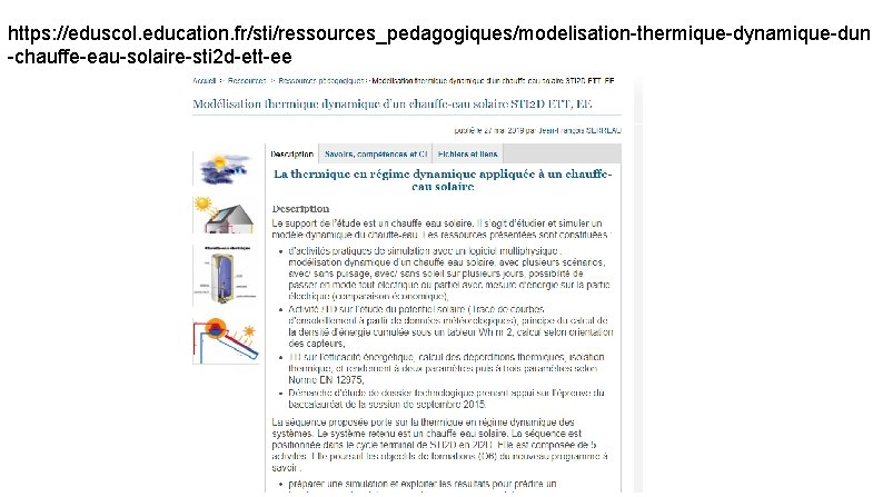 https: //eduscol. education. fr/sti/ressources_pedagogiques/modelisation-thermique-dynamique-dun -chauffe-eau-solaire-sti 2 d-ett-ee 