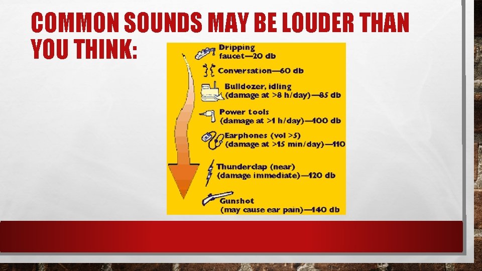 COMMON SOUNDS MAY BE LOUDER THAN YOU THINK: 