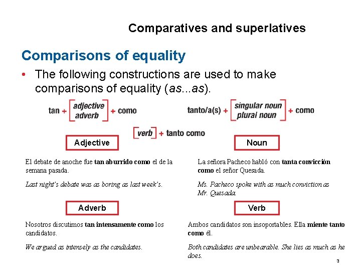 6. 3 Comparatives and superlatives Comparisons of equality • The following constructions are used