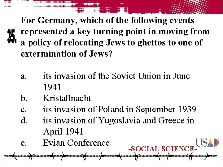 For Germany, which of the following events represented a key turning point in moving