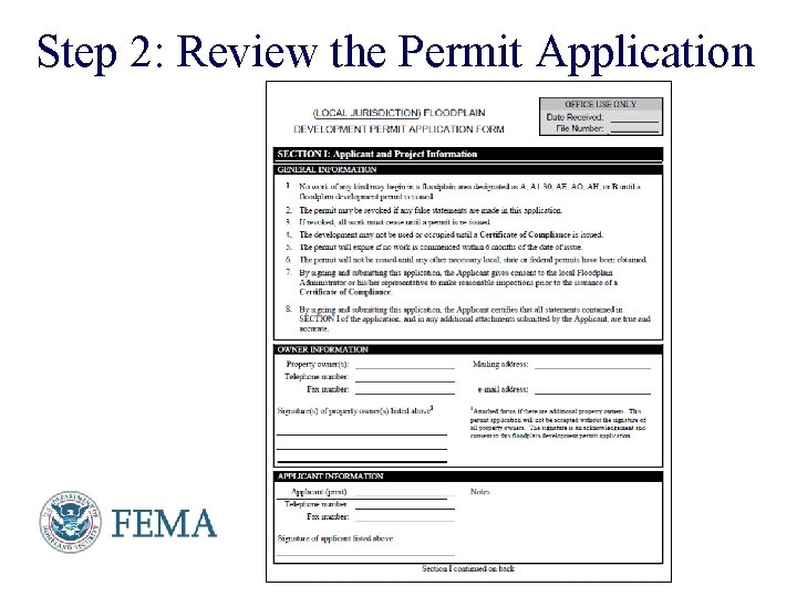 Step 2: Review the Permit Application Presenter’s Name June 17, 2003 13 