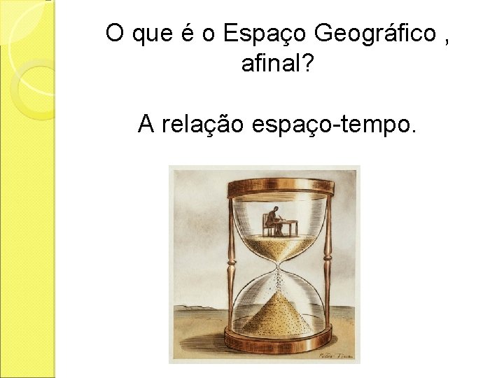 O que é o Espaço Geográfico , afinal? A relação espaço-tempo. 