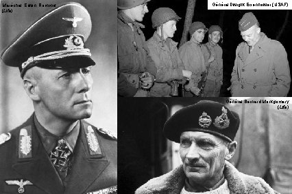 Maréchal Erwin Rommel (Life) Général Dwight Eisenhower (USAF) Général Bernard Montgomery (Life) 