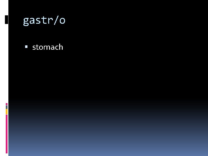 gastr/o stomach 