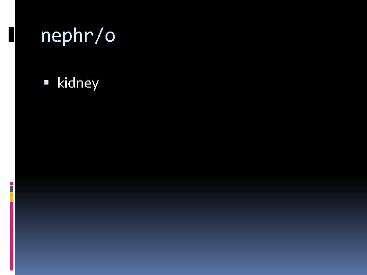nephr/o kidney 