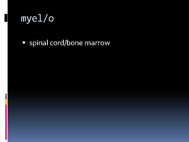 myel/o spinal cord/bone marrow 