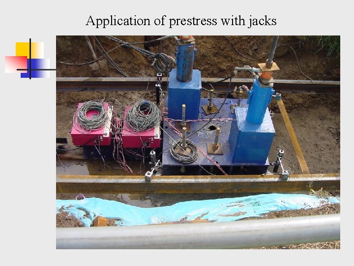 Application of prestress with jacks 
