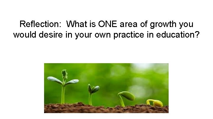 Reflection: What is ONE area of growth you would desire in your own practice