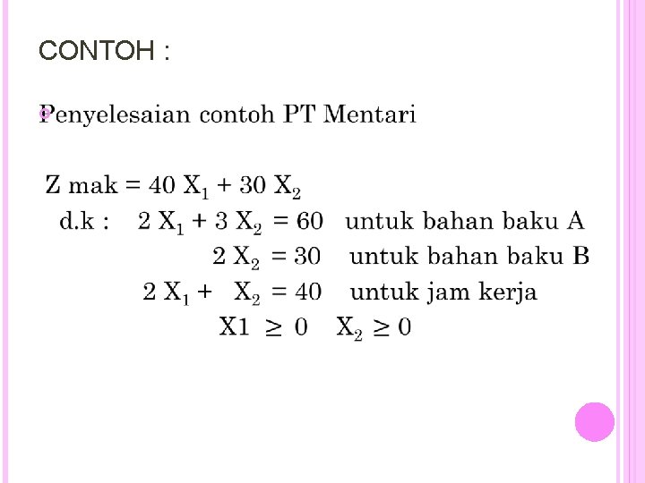 CONTOH : 