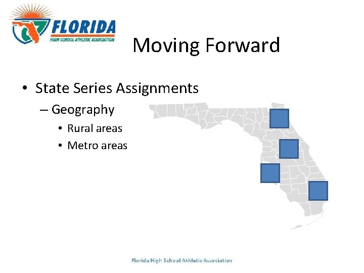 Moving Forward • State Series Assignments – Geography • Rural areas • Metro areas