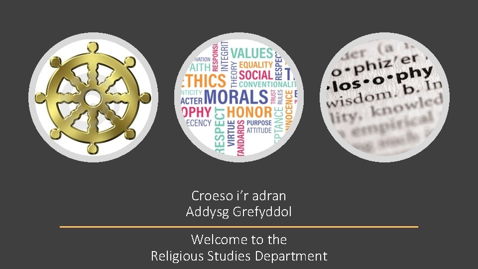 Croeso i’r adran Addysg Grefyddol Welcome to the Religious Studies Department 