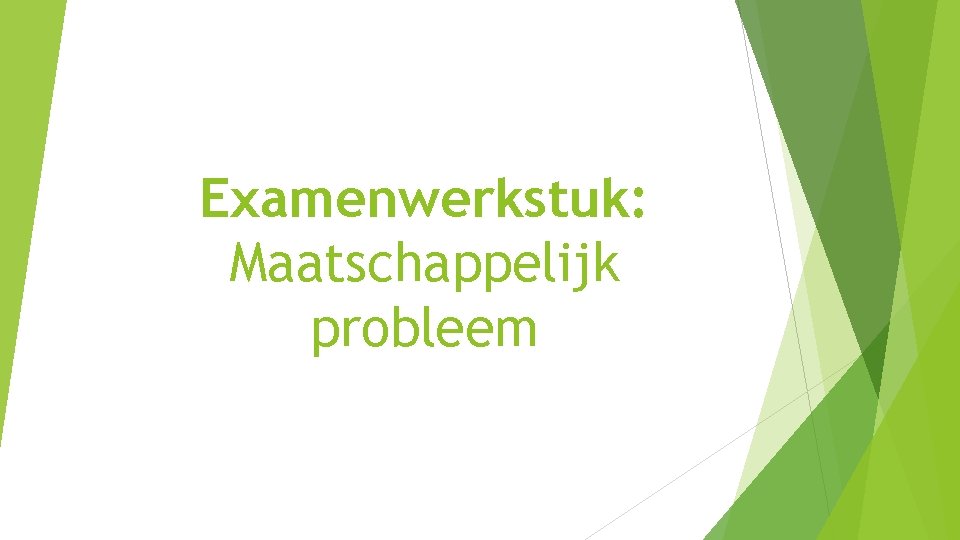 Examenwerkstuk: Maatschappelijk probleem 