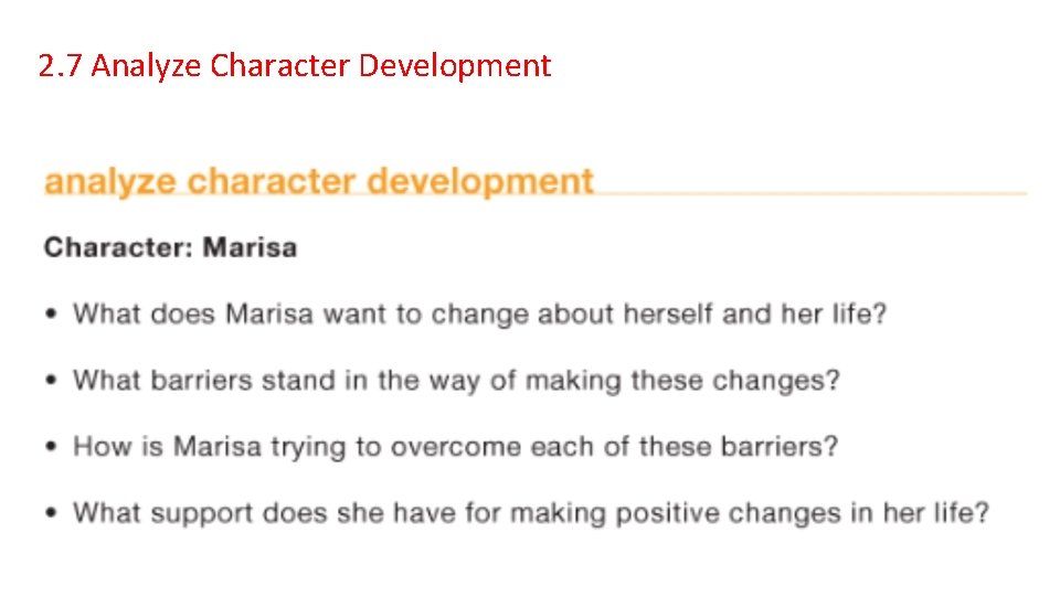 2. 7 Analyze Character Development 