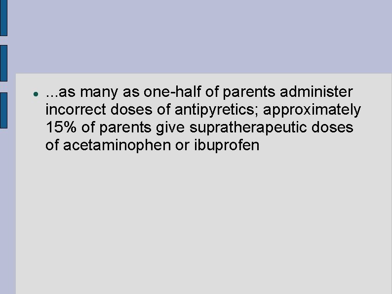  . . . as many as one-half of parents administer incorrect doses of