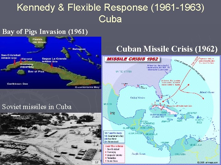 Kennedy & Flexible Response (1961 -1963) Cuba Bay of Pigs Invasion (1961) Cuban Missile Kennedy & Flexible Response (1961 -1963) Cuba Bay of Pigs Invasion (1961) Cuban Missile