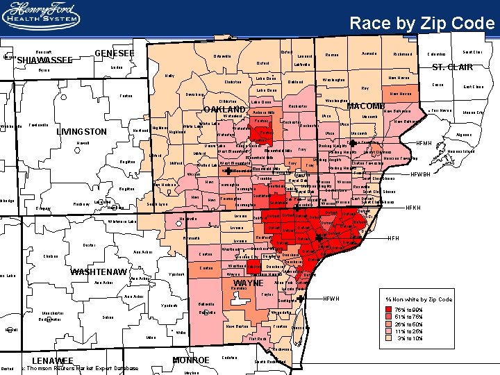 Race by Zip Code GENESEE Bancroft Morrice SHIAWASSEE Oxford Ortonville Oxford Linden Byron Holly