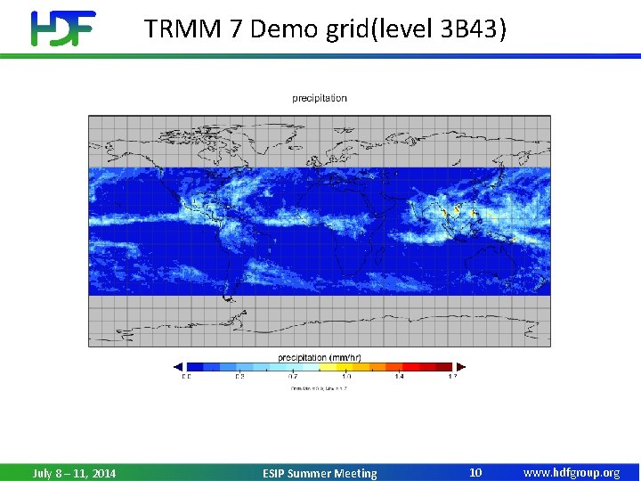 TRMM 7 Demo grid(level 3 B 43) July 8 – 11, 2014 ESIP Summer