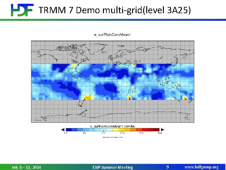 TRMM 7 Demo multi-grid(level 3 A 25) July 8 – 11, 2014 ESIP Summer