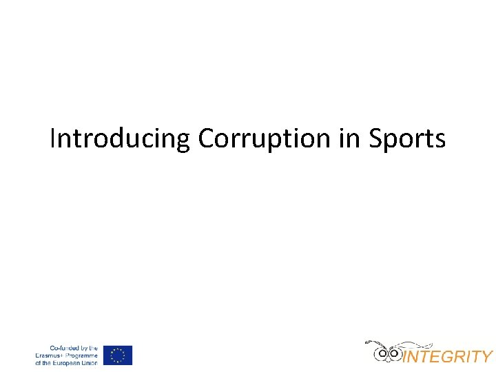 Introducing Corruption in Sports 