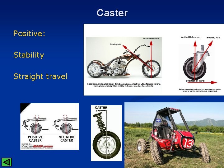 Caster Positive: Stability Straight travel 31 
