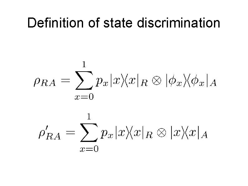 Definition of state discrimination 