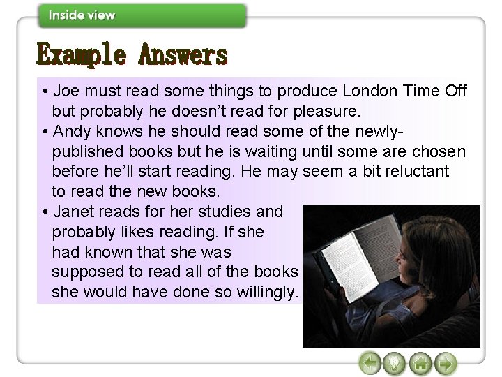  • Joe must read some things to produce London Time Off but probably