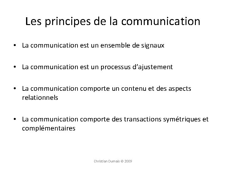 Cours 2 Les principes de la communication orale