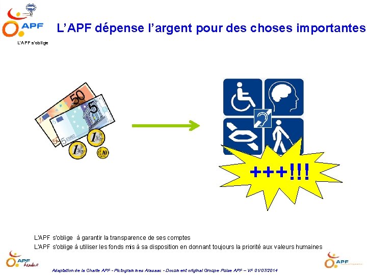 L’APF dépense l’argent pour des choses importantes L'APF s'oblige +++!!! L'APF s'oblige à garantir