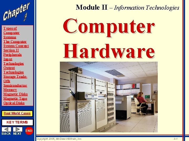 Module II – Information Technologies Types of Computer Systems The Computer System Concept Section