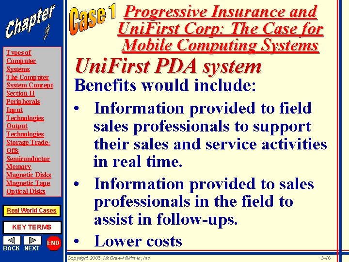 Types of Computer Systems The Computer System Concept Section II Peripherals Input Technologies Output