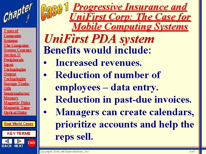 Types of Computer Systems The Computer System Concept Section II Peripherals Input Technologies Output