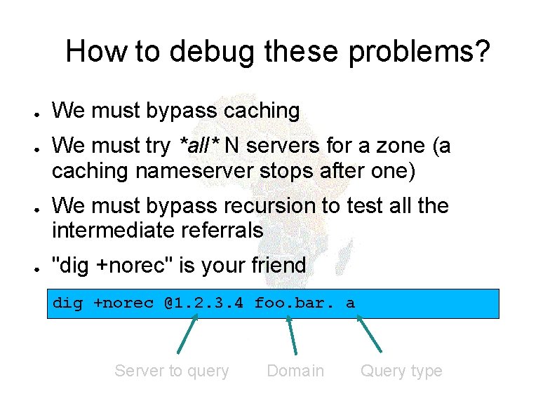 How to debug these problems? ● ● We must bypass caching We must try