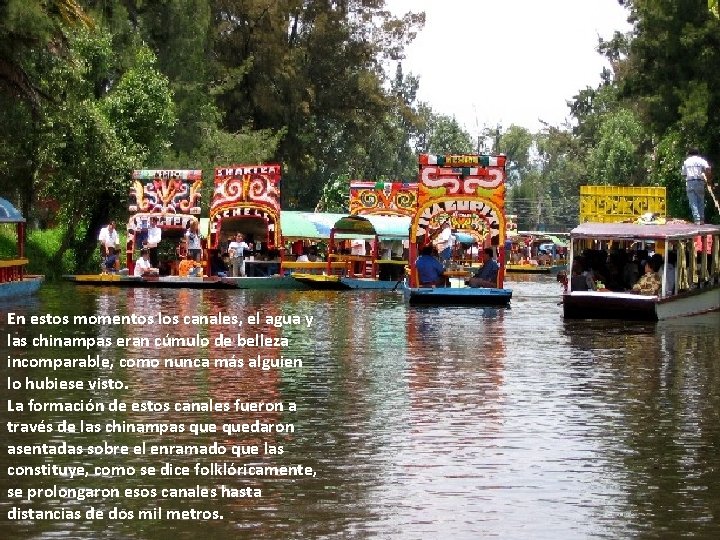 En estos momentos los canales, el agua y las chinampas eran cúmulo de belleza En estos momentos los canales, el agua y las chinampas eran cúmulo de belleza