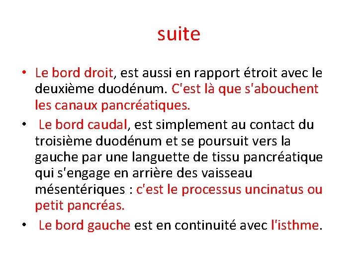 suite • Le bord droit, est aussi en rapport étroit avec le deuxième duodénum.