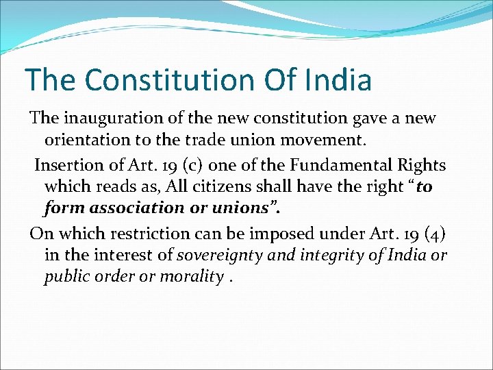The Constitution Of India The inauguration of the new constitution gave a new orientation The Constitution Of India The inauguration of the new constitution gave a new orientation