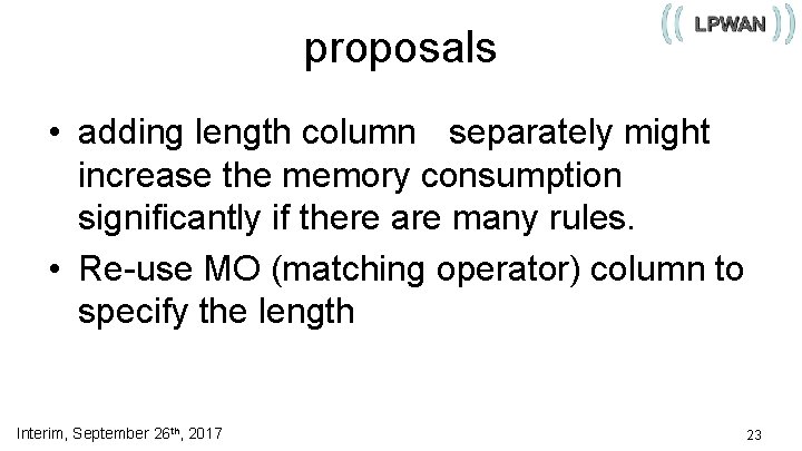 proposals • adding length column separately might increase the memory consumption significantly if there