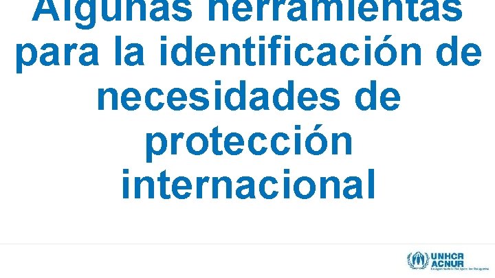 Algunas herramientas para la identificación de necesidades de protección internacional 