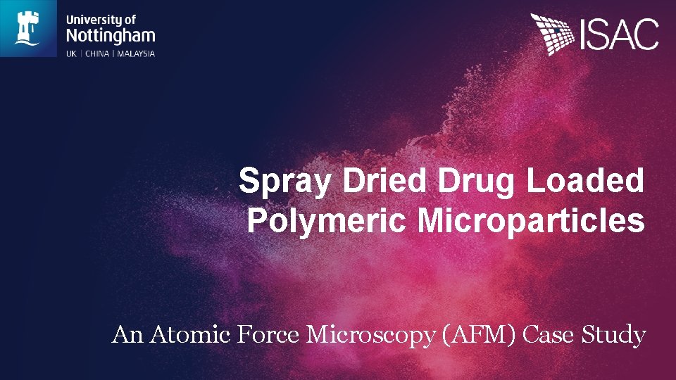 Spray Dried Drug Loaded Polymeric Microparticles An Atomic Force Microscopy (AFM) Case Study 