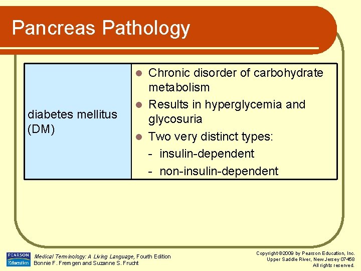 Pancreas Pathology Chronic disorder of carbohydrate metabolism l Results in hyperglycemia and glycosuria l