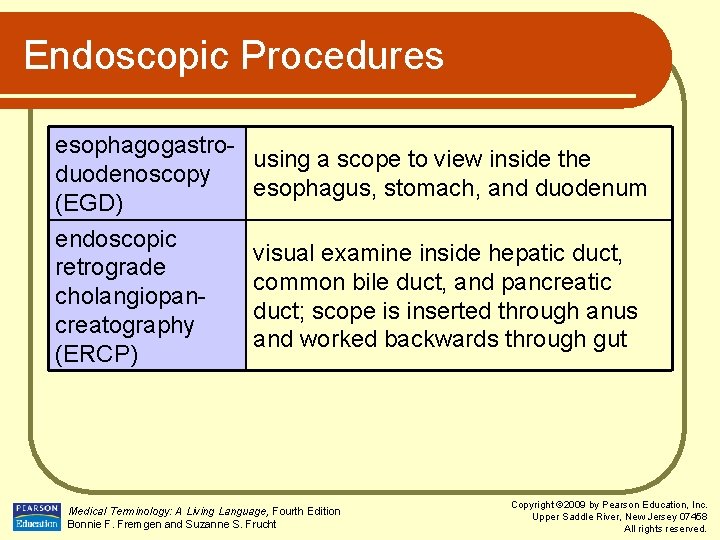 Endoscopic Procedures esophagogastroduodenoscopy (EGD) endoscopic retrograde cholangiopancreatography (ERCP) using a scope to view inside