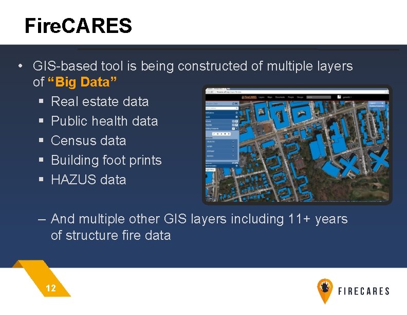 Fire. CARES • GIS-based tool is being constructed of multiple layers of “Big Data”