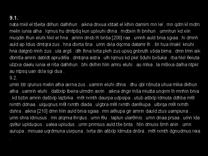 9. 1. nata mkil el tšeita dilhun dalhihun. aikna dnxua xtitait el klhin damirn