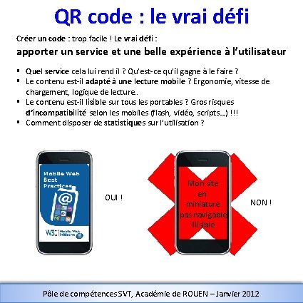 QR code : le vrai défi Créer un code : trop facile ! Le