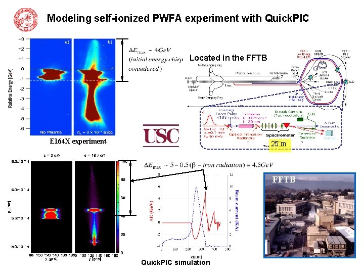 Modeling self-ionized PWFA experiment with Quick. PIC Located in the FFTB E 164 X